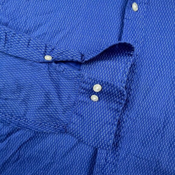 Polo Ralph Lauren Shirt Large Blue Geometric Print Button Up Long Sleeve Mens - Picture 3 of 8